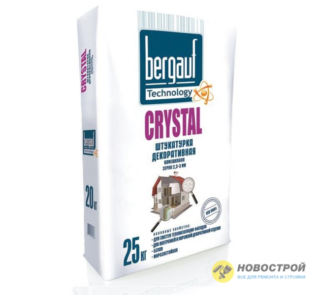 Штукатурка декоративная Bergauf Crystal камешковая, 25кг 