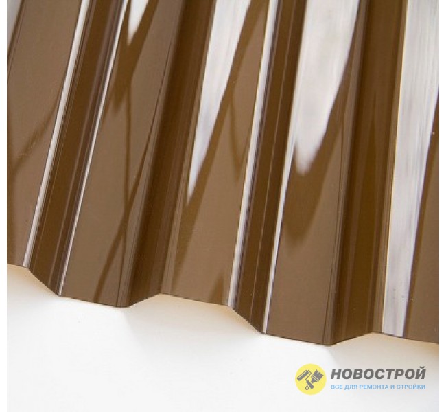 Профилированный поликарбонат трапеция 3000х1050х0,8мм (бронза коричневая прозрачная) Юг-Ойл-Пласт