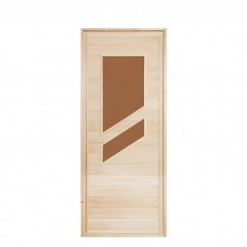 Дверь для бани и сауны деревянная "Косое стекло" 700х1600 