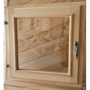 Окно деревянное для бани 30х30 см липа