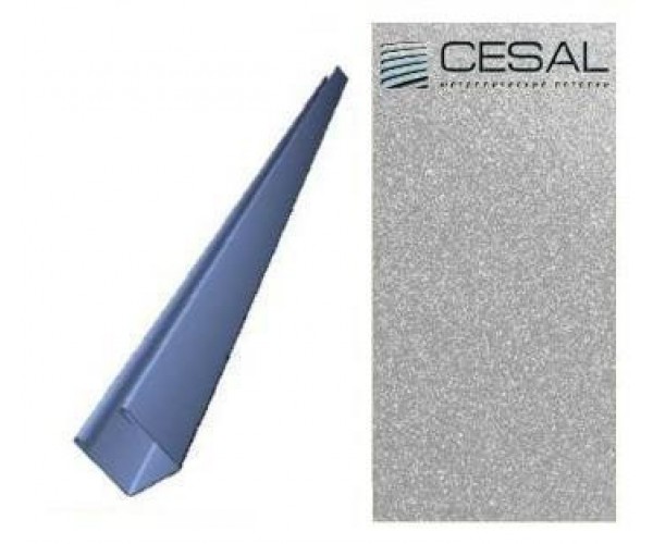 П-профиль С02 14*14*4000мм, Металлик серебристый Cesal (Альконпласт)