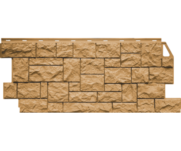 Фасадная панель Камень дикий 463х1117мм (0,44м2), Песочный FineBer