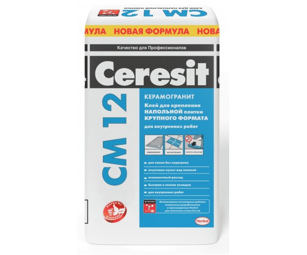 Клей для напольной плитки Ceresit CM 12 Керамогранит, 25кг 