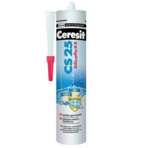 Ceresit CS 25 (280 мл) Затирка-герметик силиконовая белая 