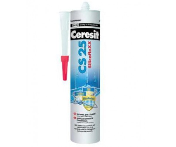 Ceresit CS 25 (280 мл) Затирка-герметик силиконовая белая 