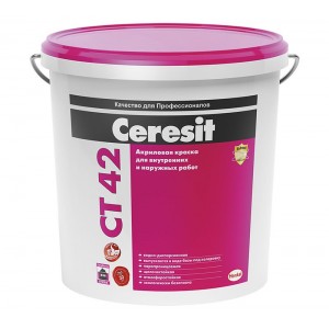Краска для наружных и внутренних работ акриловая CT 42 Ceresit 15 л