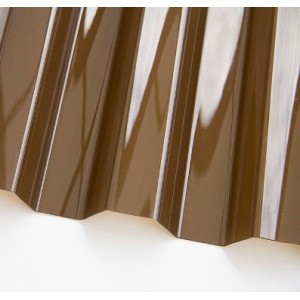 Профилированный поликарбонат трапеция 2000х1050х0,8мм (бронза коричневая прозрачная) Юг-Ойл-Пласт