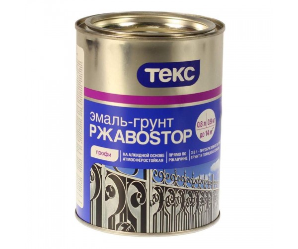 Эмаль-грунт РжавоSTOP Профи красная 0,9 кг ТЕКС