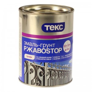 Эмаль-грунт РжавоSTOP Профи серебро полуглянцевая 0,9 кг ТЕКС