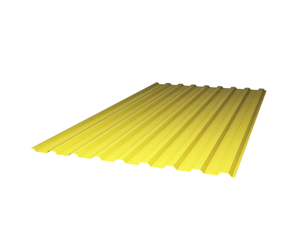 Профилированный поликарбонат трапеция 2000х1050х0,8мм (желтый матовый) Юг-Ойл-Пласт
