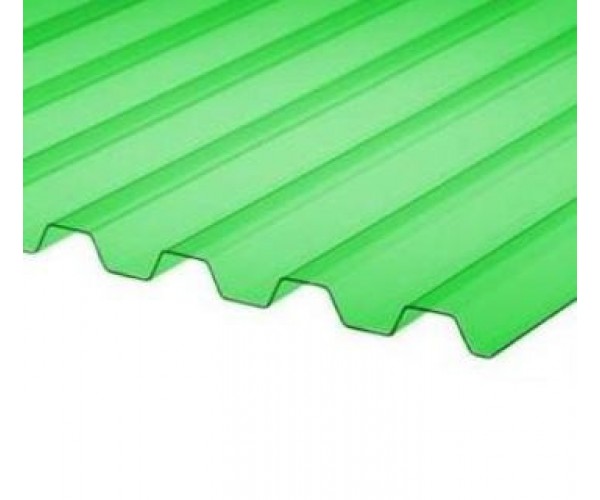 Профилированный поликарбонат зеленый прозрачный 0,8 мм 1,05х2 м трапеция