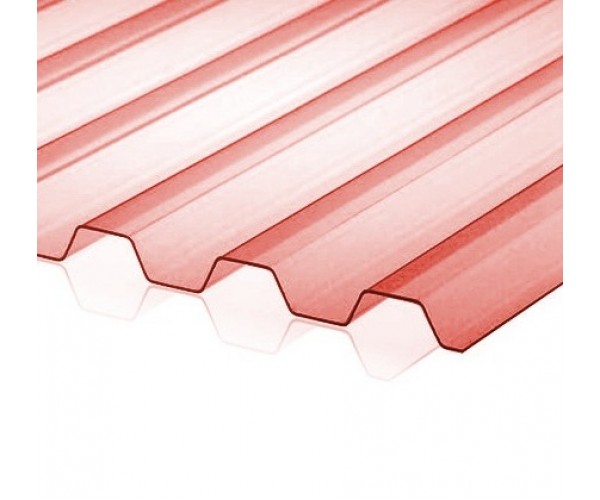 Профилированный поликарбонат трапеция 2000х1050х0,8мм (красный прозрачный) Юг-Ойл-Пласт