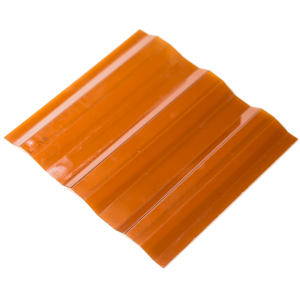 Профилированный поликарбонат трапеция 2000х1050х0,8мм (оранжевый прозрачный) Юг-Ойл-Пласт