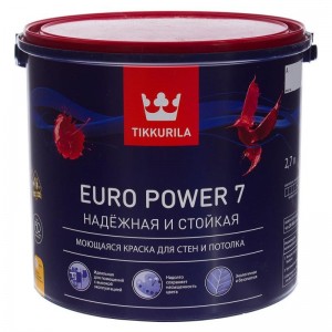 Краска латексная матовая EURO POWER 7 База С TIKKURILA 2,7 л