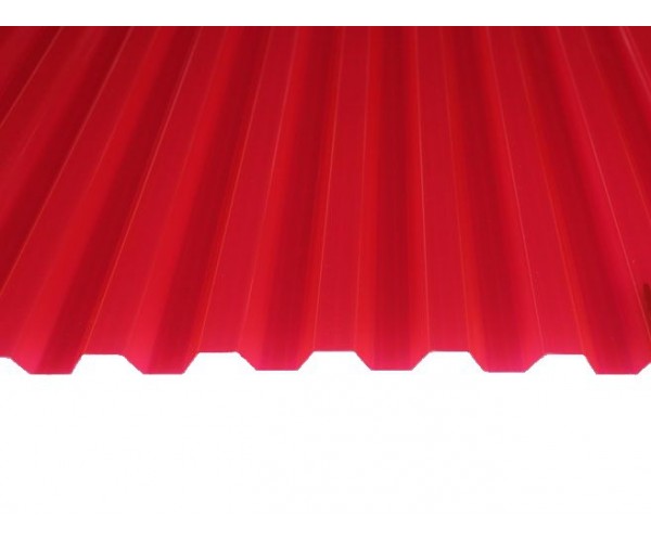 Профилированный поликарбонат трапеция 2000х1050х0,8мм (красный  матовый) Юг-Ойл-Пласт