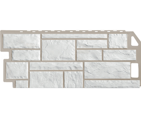 Фасадная панель Камень натуральный 463х1137мм (0,46м2), мелованный белый FineBer