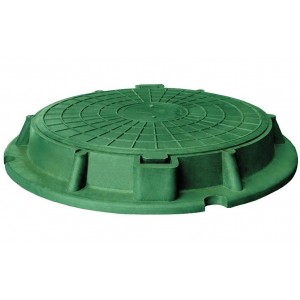 Люк садовый песчано-полимерный, зеленый, 1,5т