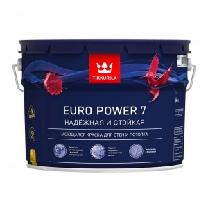Интерьерная краска EURO POWER 7 матовая, база A Tikkurila, 9л