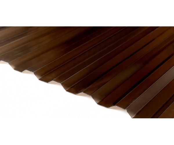 Профилированный поликарбонат трапеция 2000х1050х1,3мм (бронза коричневая матовый) Юг-Ойл-Пласт