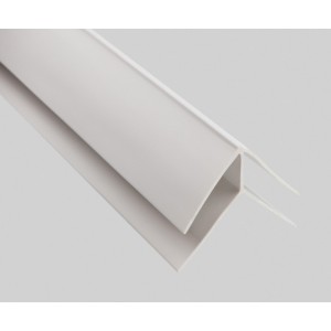 Угол внешний пластиковый — ВХ белый (22*25, паз 10мм) 3м.