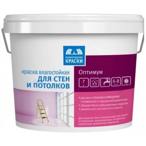Краска ВД для стен и потолков белая Оптимум ТЕКС 14 кг