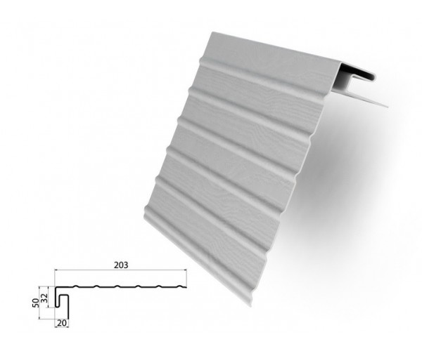 J-Фаска (ветровая доска) для винилового сайдинга 3000мм, белый Grand Line