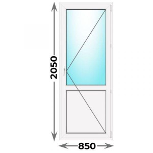 Дверь пластиковая межкомнатная правая 850x2050 со стеклом 