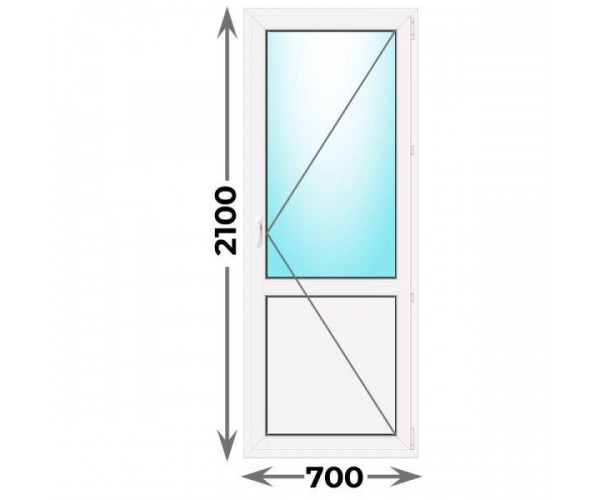 Дверь пластиковая балконная 700x2100 Правая (Novotex)