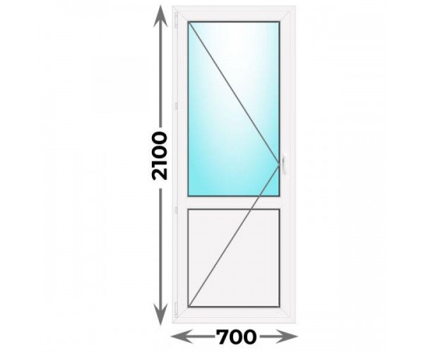 Дверь пластиковая балконная 700x2100 Левая (Novotex)