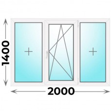 Готовое пластиковое окно трехстворчатое 2000x1400 (REHAU)