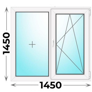 Готовое пластиковое окно двухстворчатое 1450x1450 (REHAU)