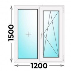 Готовое пластиковое окно двухстворчатое 1200x1500 (REHAU)