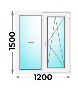 Готовое пластиковое окно двухстворчатое 1200x1500 (REHAU)