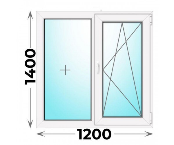 Готовое пластиковое окно двухстворчатое 1200x1400 (REHAU)