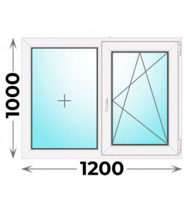 Готовое пластиковое окно двухстворчатое 1200x1000 (REHAU)