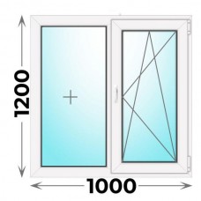 Готовое пластиковое окно двухстворчатое 1000x1200 (REHAU)
