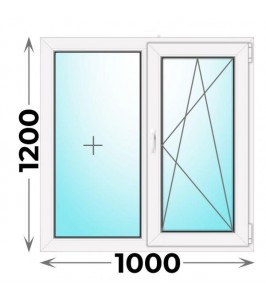Готовое пластиковое окно двухстворчатое 1000x1200 (REHAU)