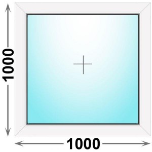 Готовое пластиковое окно глухое 1000x1000 (REHAU)