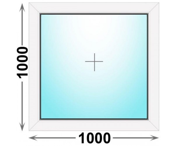Готовое пластиковое окно глухое 1000x1000 (REHAU)
