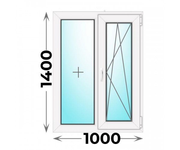 Пластиковое окно Veka WHS 1000x1400 двухстворчатое