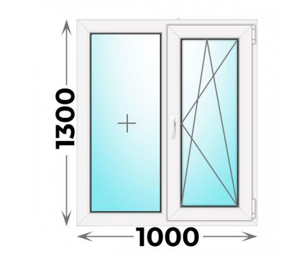 Пластиковое окно Veka WHS 1000x1300 двухстворчатое