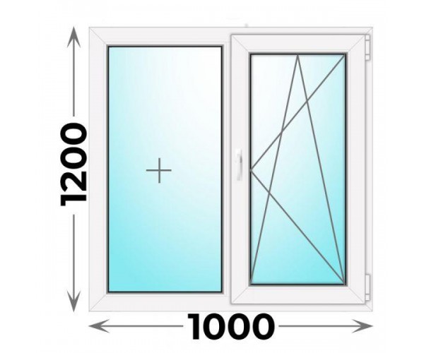 Пластиковое окно Veka WHS 1000x1200 двухстворчатое