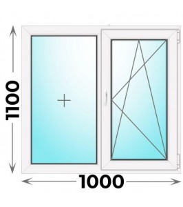 Пластиковое окно Veka WHS 1000x1100 двухстворчатое