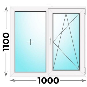 Пластиковое окно Veka WHS 1000x1100 двухстворчатое