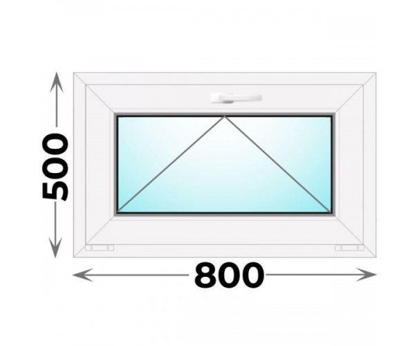 Готовое пластиковое окно одностворчатое (фрамуга) 800x500 (REHAU)