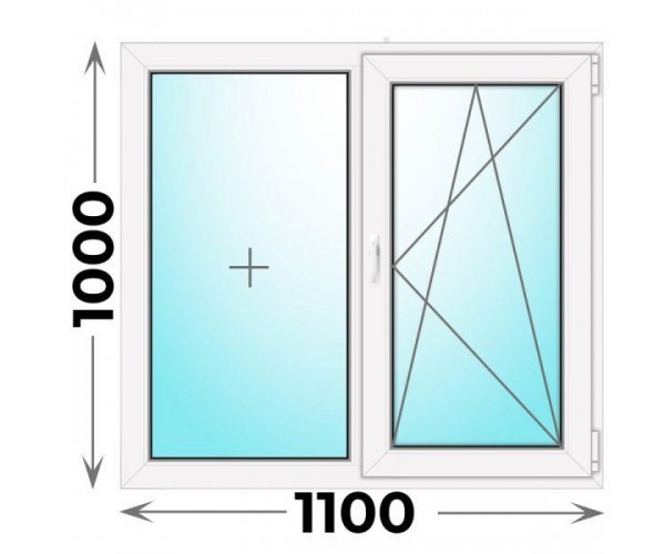 Пластиковое окно Veka WHS 1100x1000 двухстворчатое