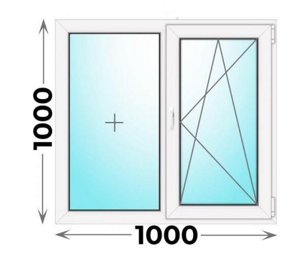 Пластиковое окно Veka WHS 1000x1000 двухстворчатое