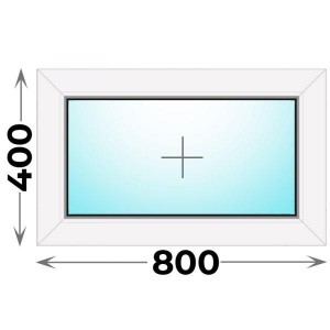 Готовое пластиковое окно глухое 800x400 (REHAU)