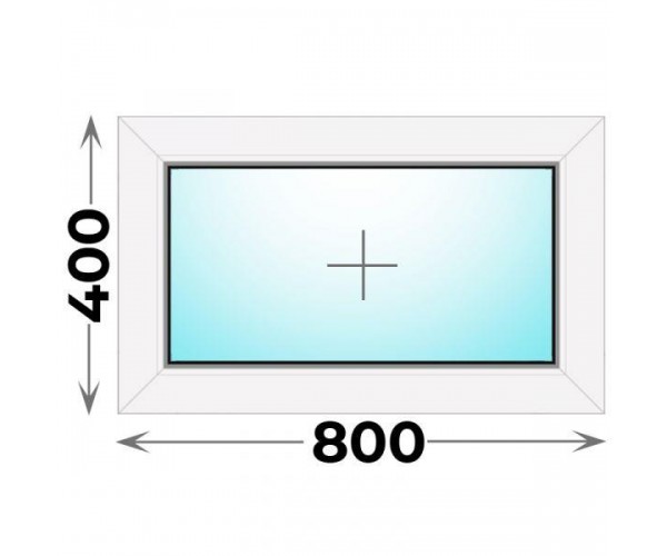 Готовое пластиковое окно глухое 800x400 (REHAU)