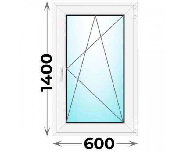 Готовое пластиковое окно одностворчатое 600x1400 (REHAU)
